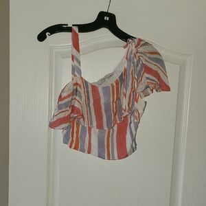 L'Academie Revolve Ruffle OneShoulder Cropped Tank